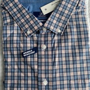 Brand new pink/blue plaid Classic fit shirt